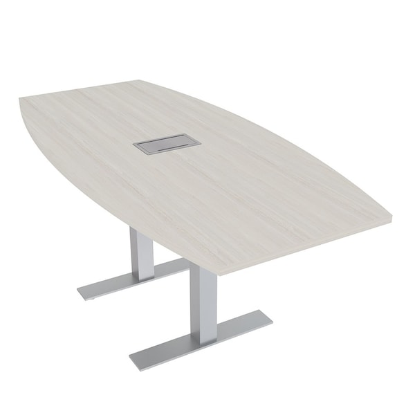 33.5 in W, 71.5 in L, 29 in H, Engineered Wood Top, Ivory